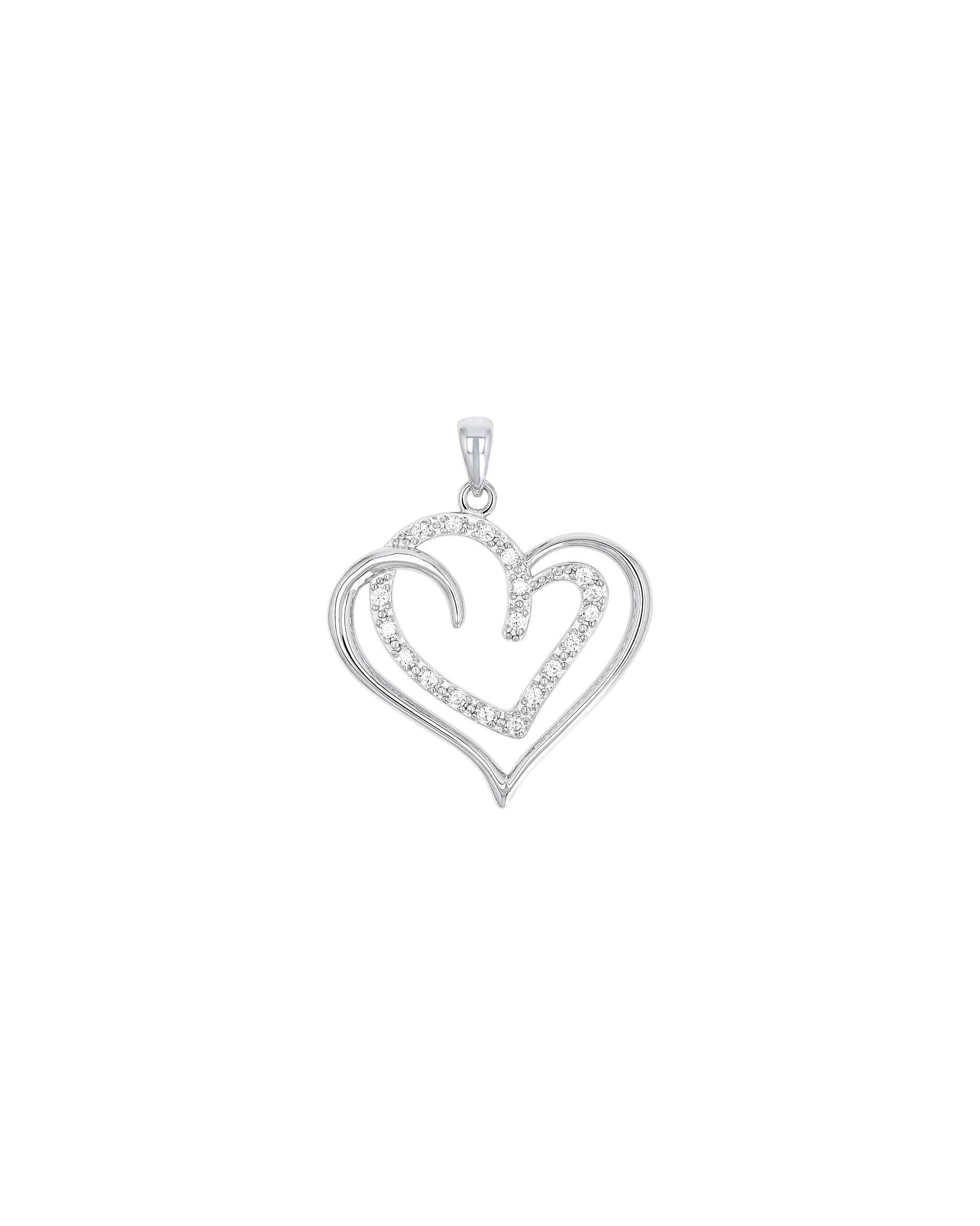 amor jewelry pendant motif pendant for women, 925 sterling silver, synthetic zirconia. | Heart