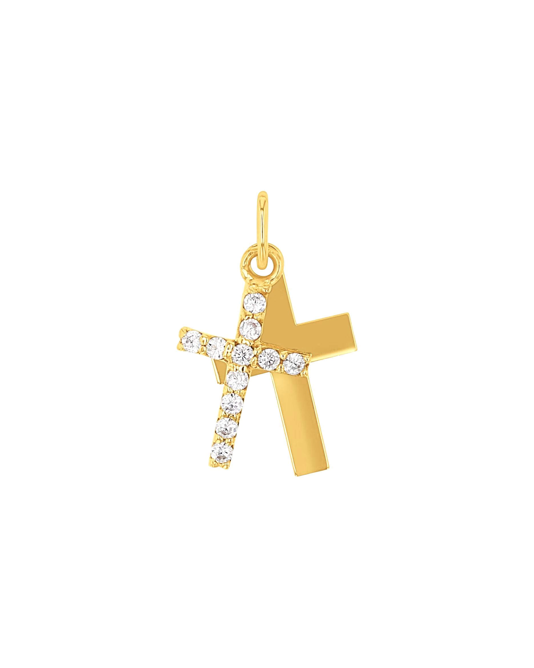 amor jewelry pendant motif pendant for men and women, unisex, 375 gold, synthetic zirconia. | Cross