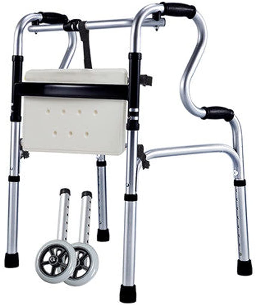 Rolling Walkers Faltbarer Rollator Walker, Leichte Mobilitäts-Gehhilfe für ältere Menschen, Senior Rollator mit Sitz, Duschliftstuhl (Size : 53×51×94cm)