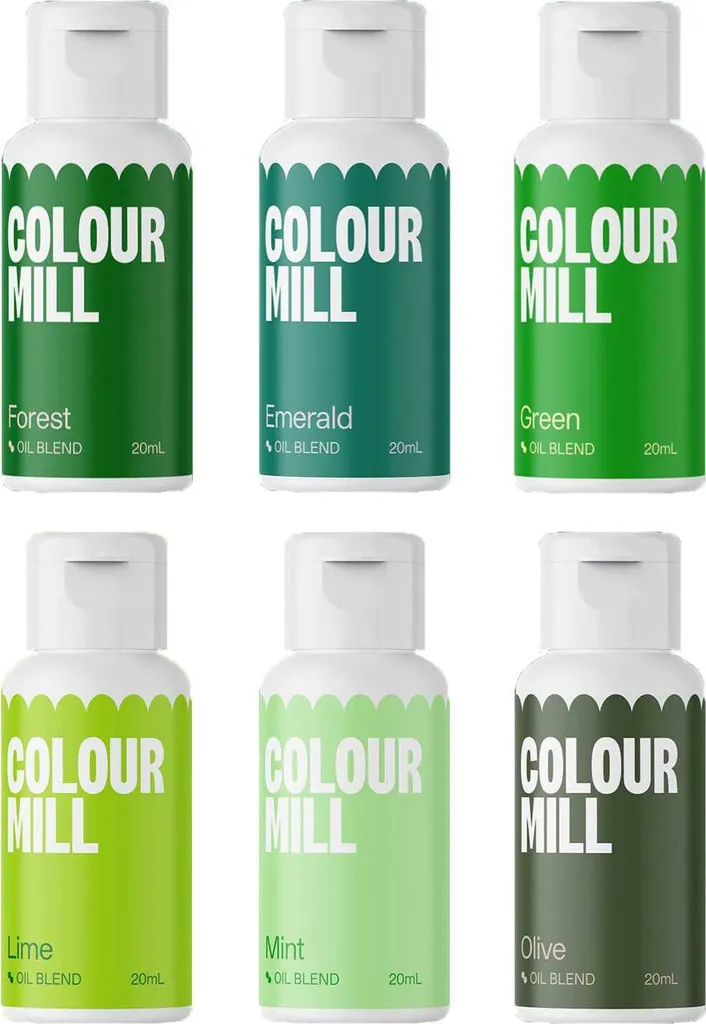 AOS Set | Colour Mill Food Colouring Green Colours Set 6x 20ml