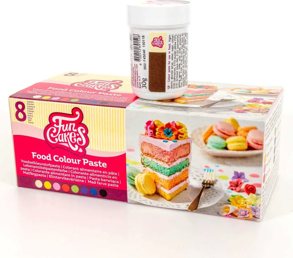 AOS Set | Food Coloring Set | 9x 30g Colors incl. Brown | High-intensity paste color set for cakes, pastries, baking, cake decoration.