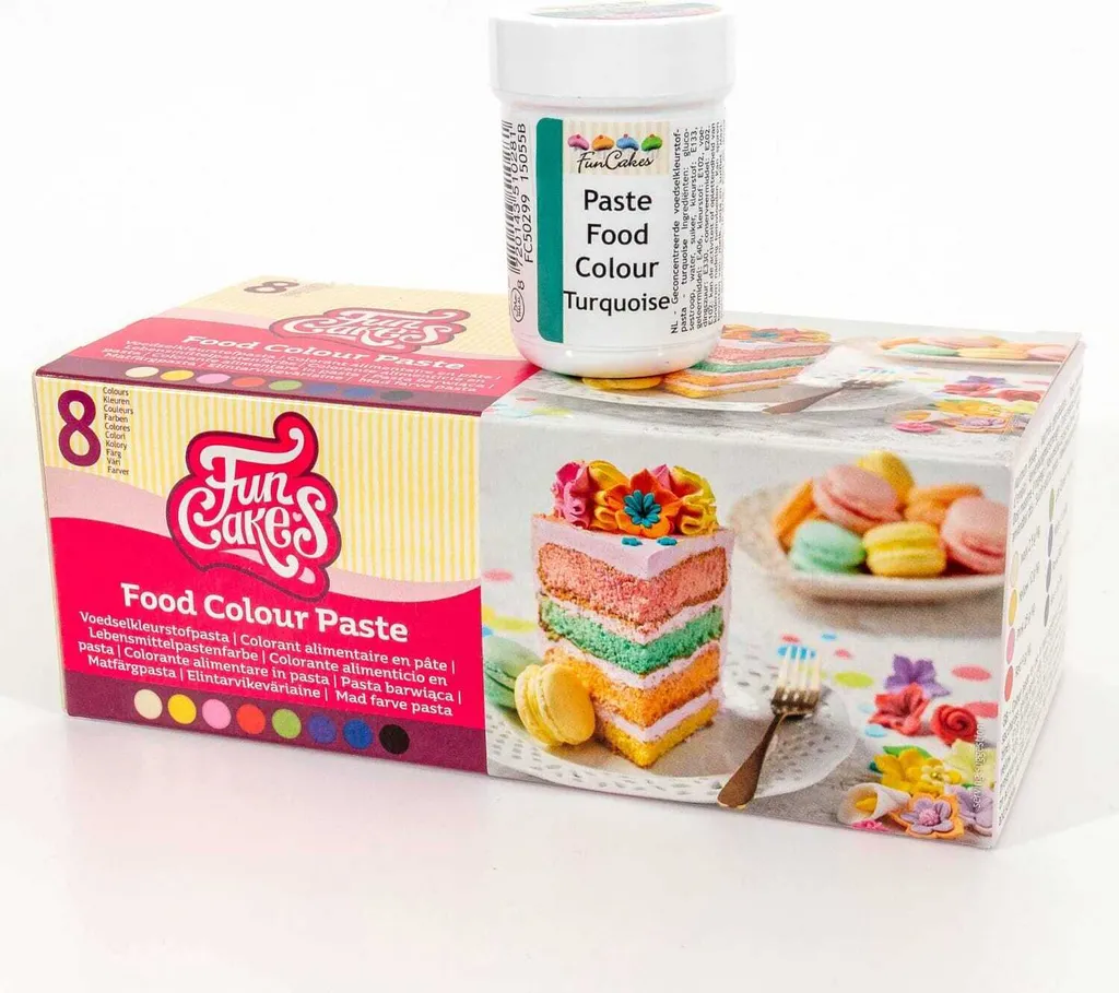 AOS Set | Food Coloring Set | 9x 30g colors including turquoise | High-intensity paste color set for cakes, pastries, baking, and cake decoration.