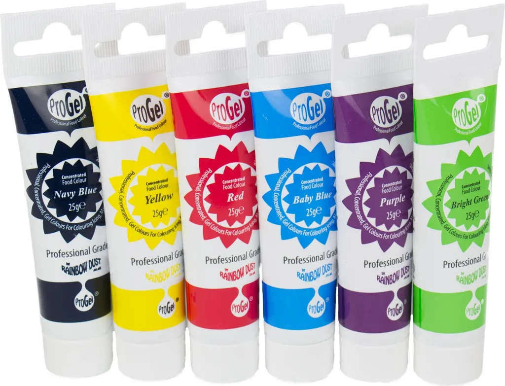 AOS Set | Rainbow Dust Pro-Gel Food Coloring Set of 6 | 6 intense colors, 25g each | Highly concentrated gel color | Cake decoration baking accessories