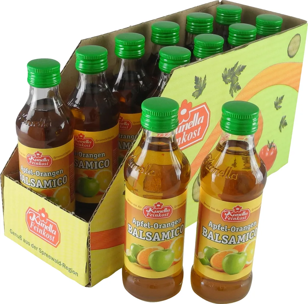 Apple-Orange Balsamic Vinegar from Kunella Feinkost - 12-pack (12 bottles of 100 ml each)