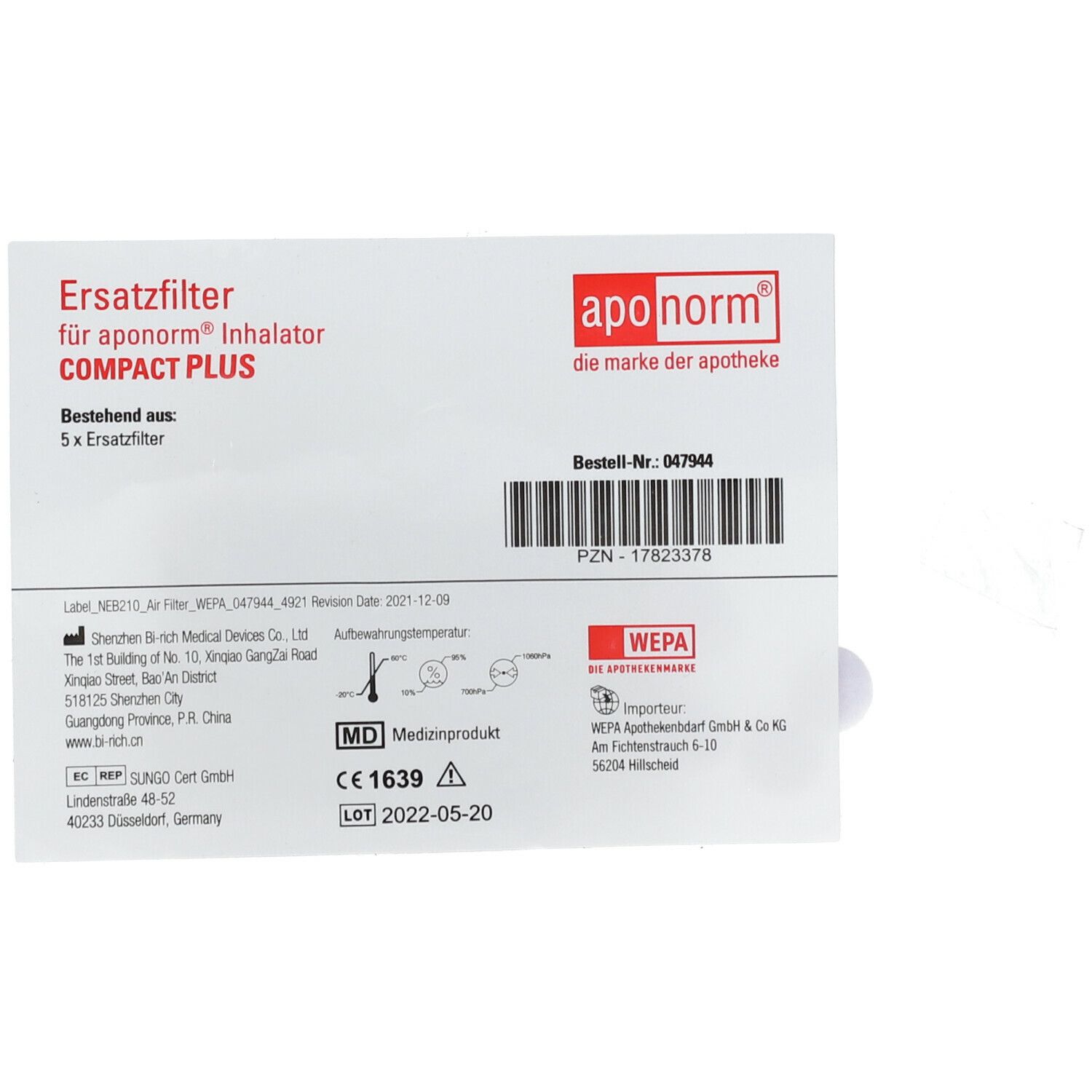 Aponorm Inhalator Compact Plus replacement filter