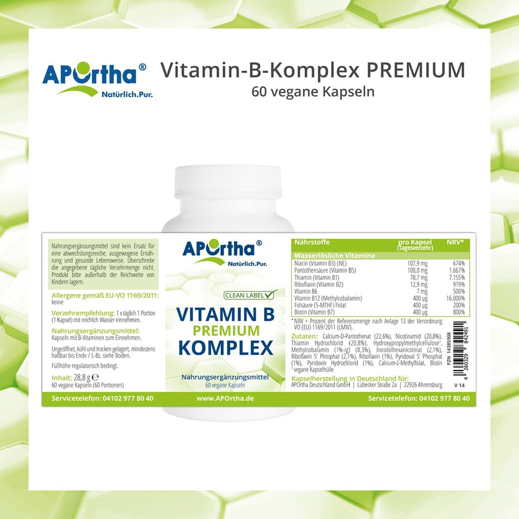 APortha® vitamin B complex capsules, high-dose PREMIUM 60 St