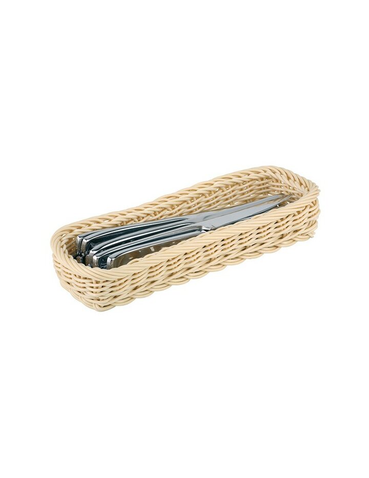 Aps Cutlery Basket Economic - 27 X 10 Cm, H: 4,5 Cm Light Beige-Set Of 2