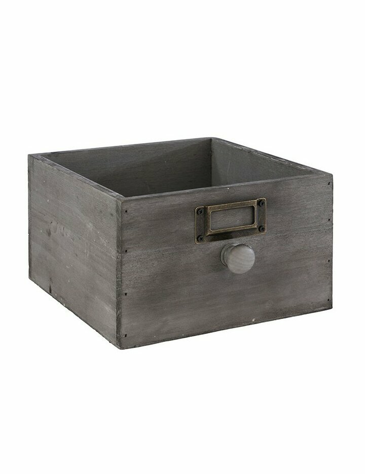 Aps Wooden Box-Vintage-18,5 X 18,5 Cm, H: 11 Cm Black - Set Of 2