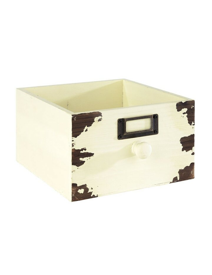 Aps Wooden Box-Vintage-18,5 X 18,5 Cm, H: 11 Cm - Set Of 2