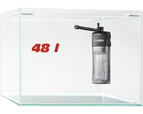 Aquarium Sera Scaper's Cube 48 l incl. internal filter, foam pad approx. 40 x 40 x 30 cm (height)