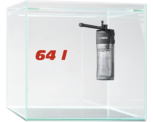 Aquarium Sera Scaper's Cube 64 l incl. internal filter, foam pad approx. 40 x 40 x 40 cm (height)