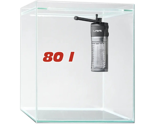 Aquarium Sera Scaper's Cube 80 l incl. internal filter, foam pad approx. 40 x 40 x 50 cm (height)