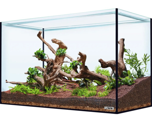 Aquarium decoration sera Hardscape Set AquaTankRio Negro for 96 to 126 liter aquarium, optimal 96 liter, incl. Scaper Wood, Scaper Root, floredepot, Gravel Brown (without plants and aquarium)
