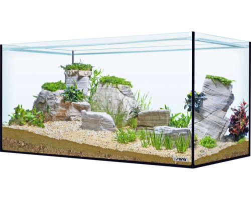Aquarium decoration sera Hardscape Set Scaper AquaTank Monument Rock for 96 to 160 liters, optimal 128 l, incl. Rock Desert, floredepot, Gravel Ocher, Gravel Beige (without plants and aquarium)