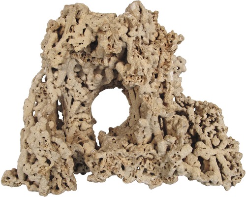 Aquarium decoration spaghetti stone with hole 13 x 6 x12 cm
