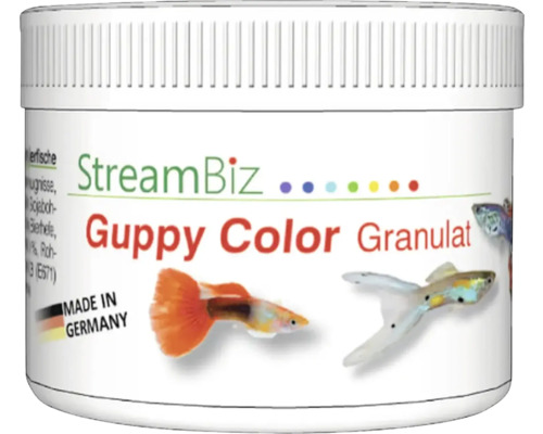 Aquarium fish food StreamBiz Guppy Granules Color, color food 40 g