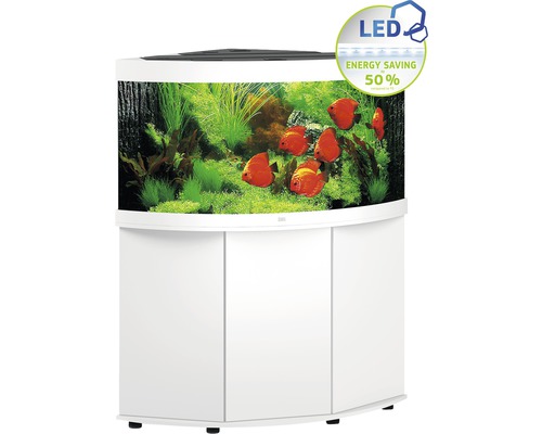 Aquarium combination JUWEL Trigon 350 SBX with LED lighting, filter, heater and base cabinet white