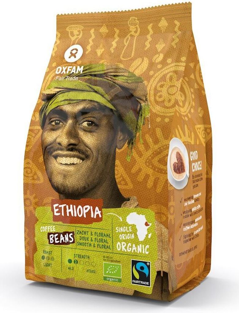 ARABICA COFFEE BEANS 100% ETHIOPIA FAIR TRADE 250 g - OXFAM