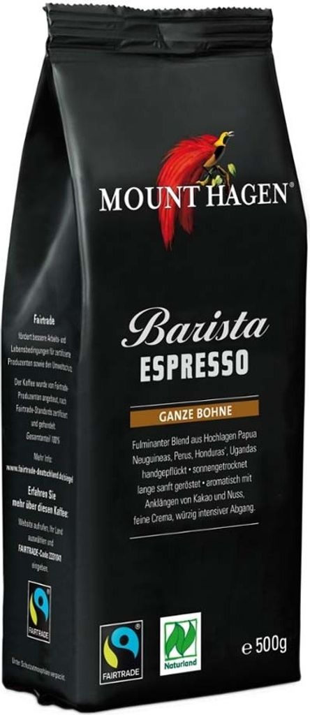 ARABICA/ROBUSTA BARISTA ESPRESSO FAIR TRADE COFFEE BEANS 500 g - MOUNT HAGEN