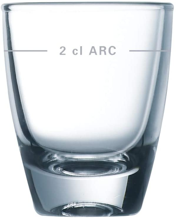 Arcoroc ARC G8340 Gin Shot Glass, Shot Glass, Stamper, 35 ml, with Fill Line at 2 cl, Glass, Transparent, Pack of 24