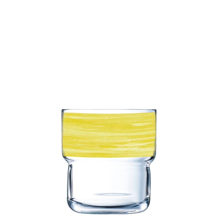 Arcoroc, Brush Yellow - stacking cup Log No. FB22, contents: 220 ml, H: 79 mm, D: 73 mm