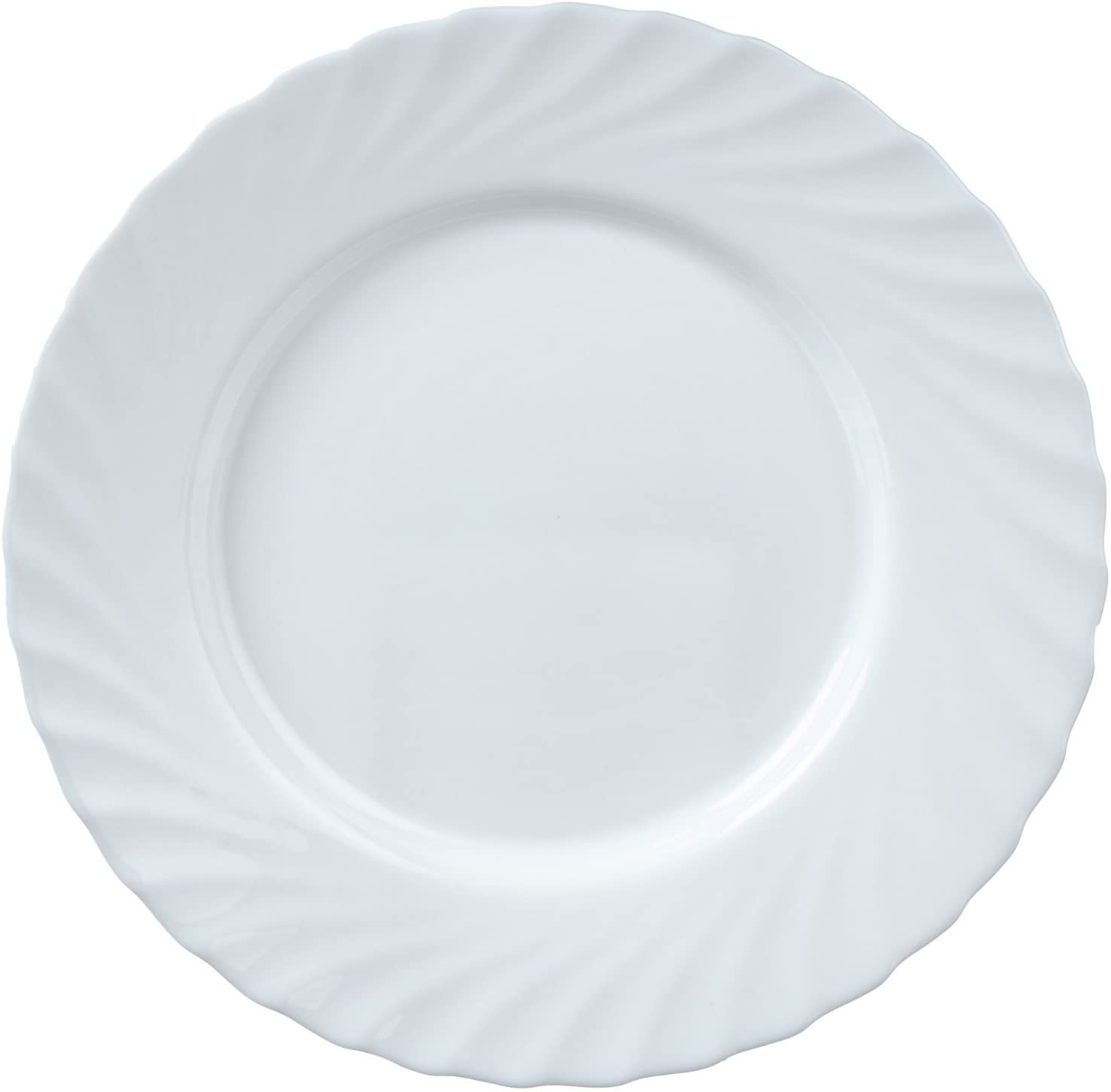 Arcoroc Plate 31 CM Trianon Plain, Set of 4, white opaline glass, hardened