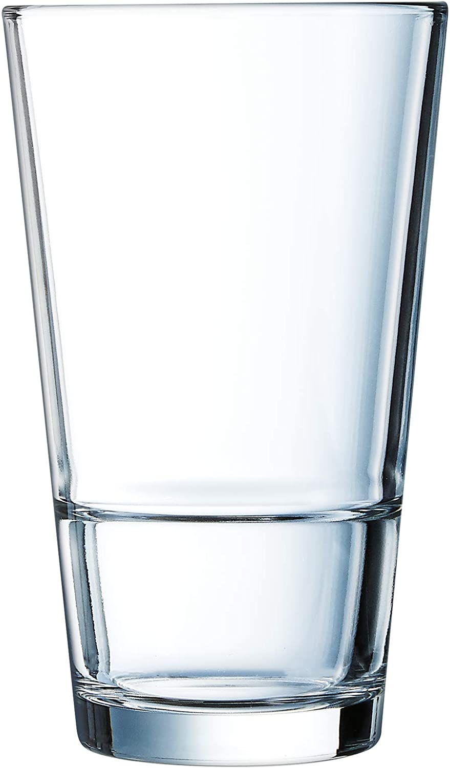 Arcoroc Stack Up Water Glasses, Juice Glasses 6 Pack – All Sizes, Glass, 470 ml