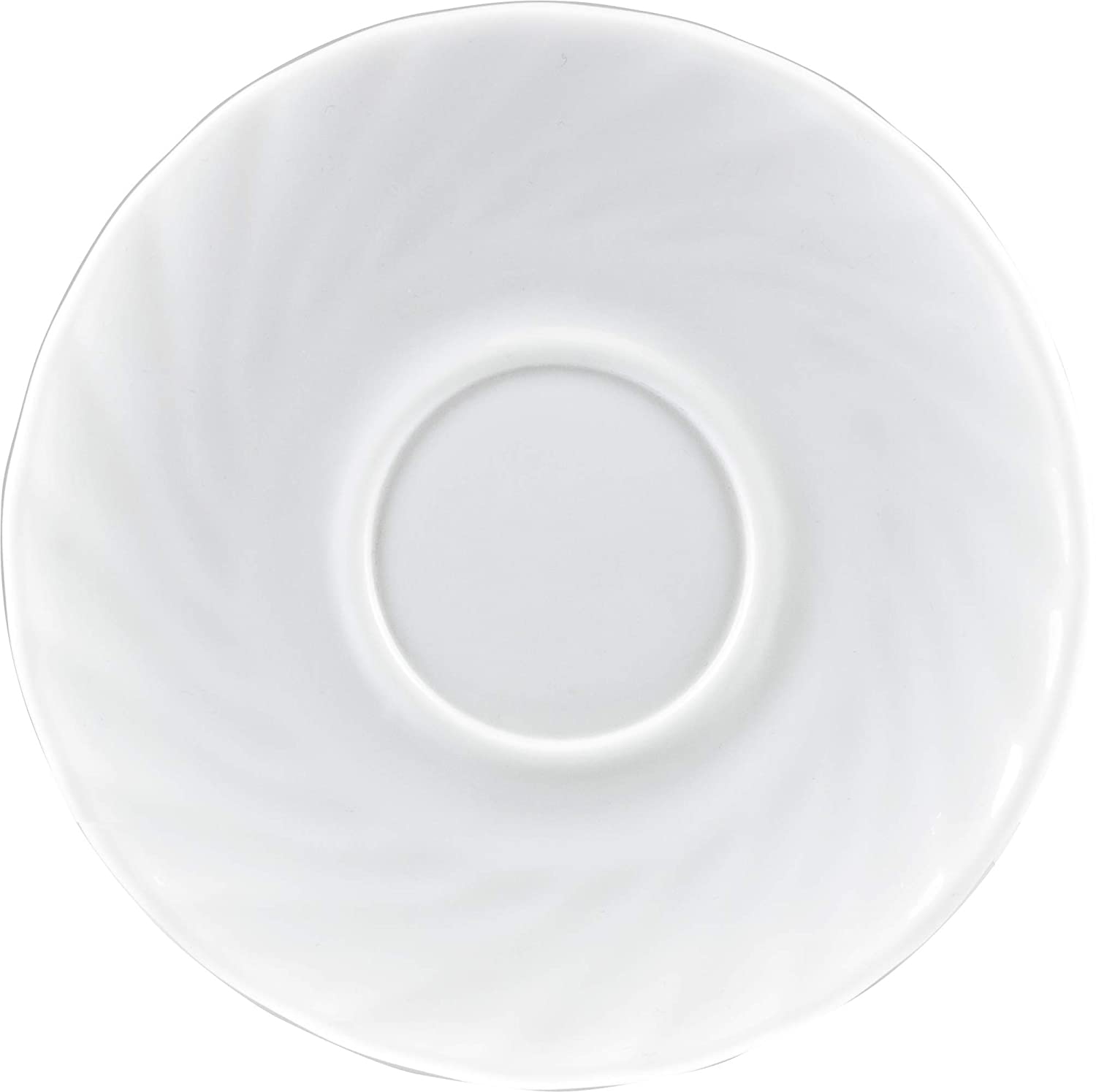 Arcoroc Trianon Coffee Saucers Diameter 145 mm Opal Glass Set of 6 White
