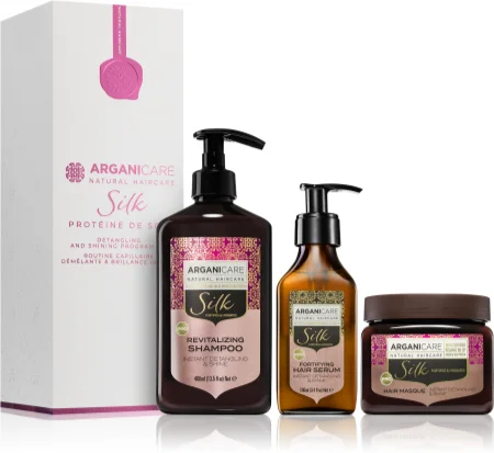 Arganicare Silk Protein Detangling and Shining Program Set Gift Set (with revitalizing effect)