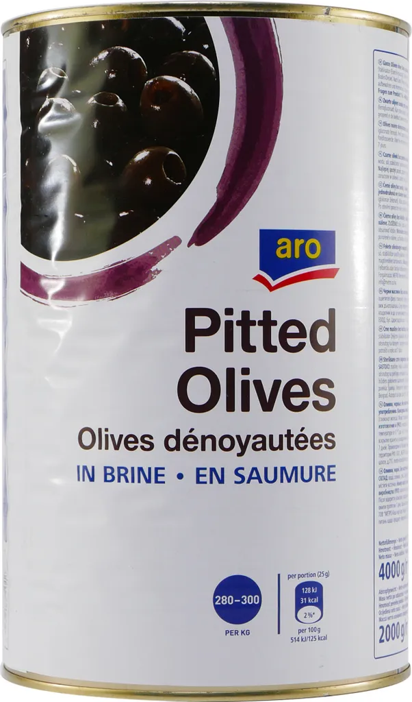 aro Pitted Black Olives without Stone 4.0KG
