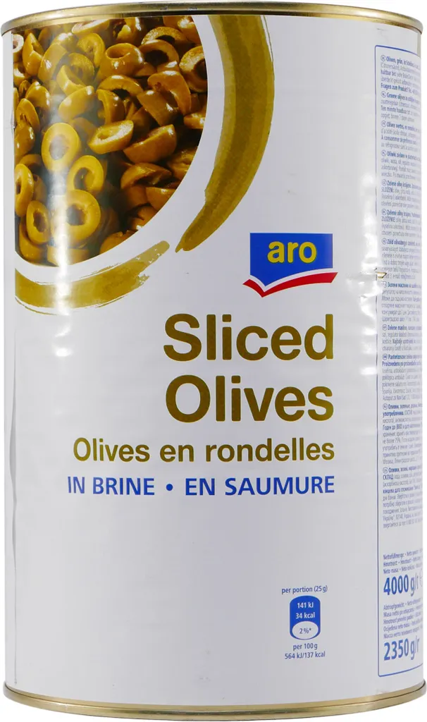 aro Sliced ​​Green Olives 4.0KG