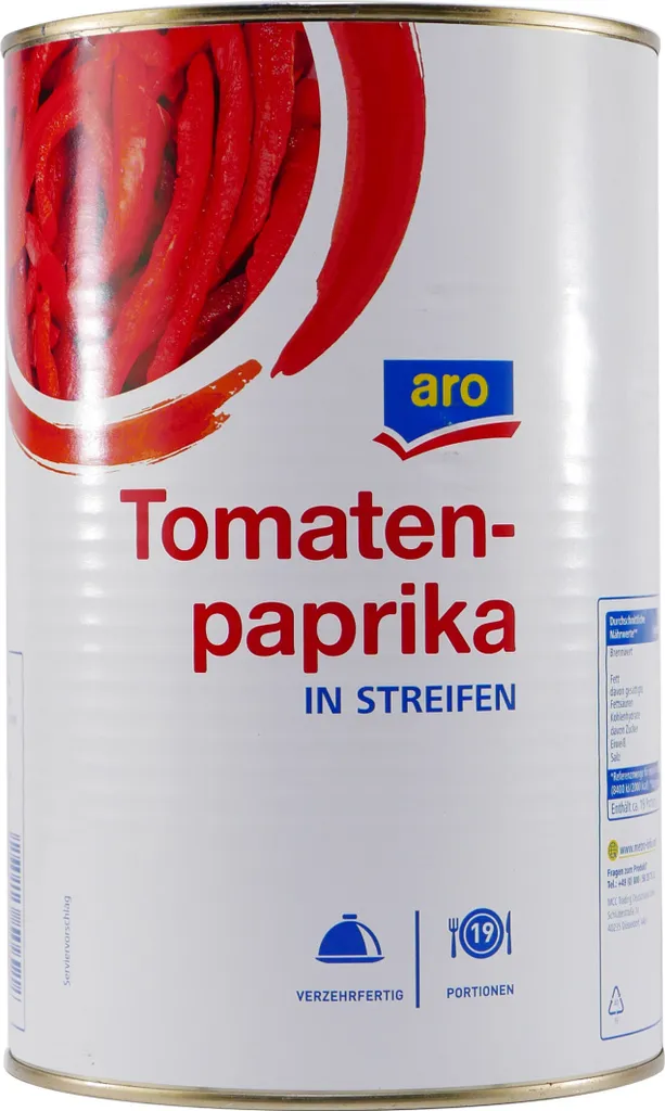 aro tomato peppers in strips 3.9KG
