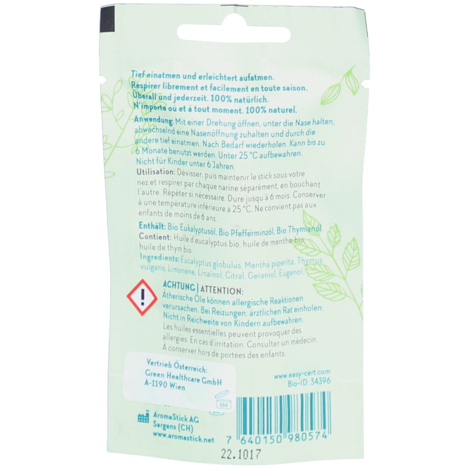 AROMASTICK Bio Riechstift BREATHE