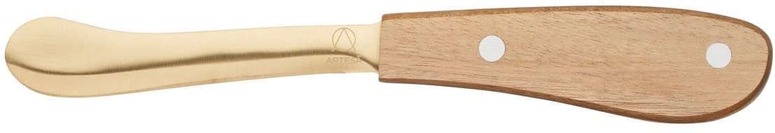 Artesà 21 cm Luxury Stainless Steel Knife with Wooden Handle and Brass Finish, 21 cm