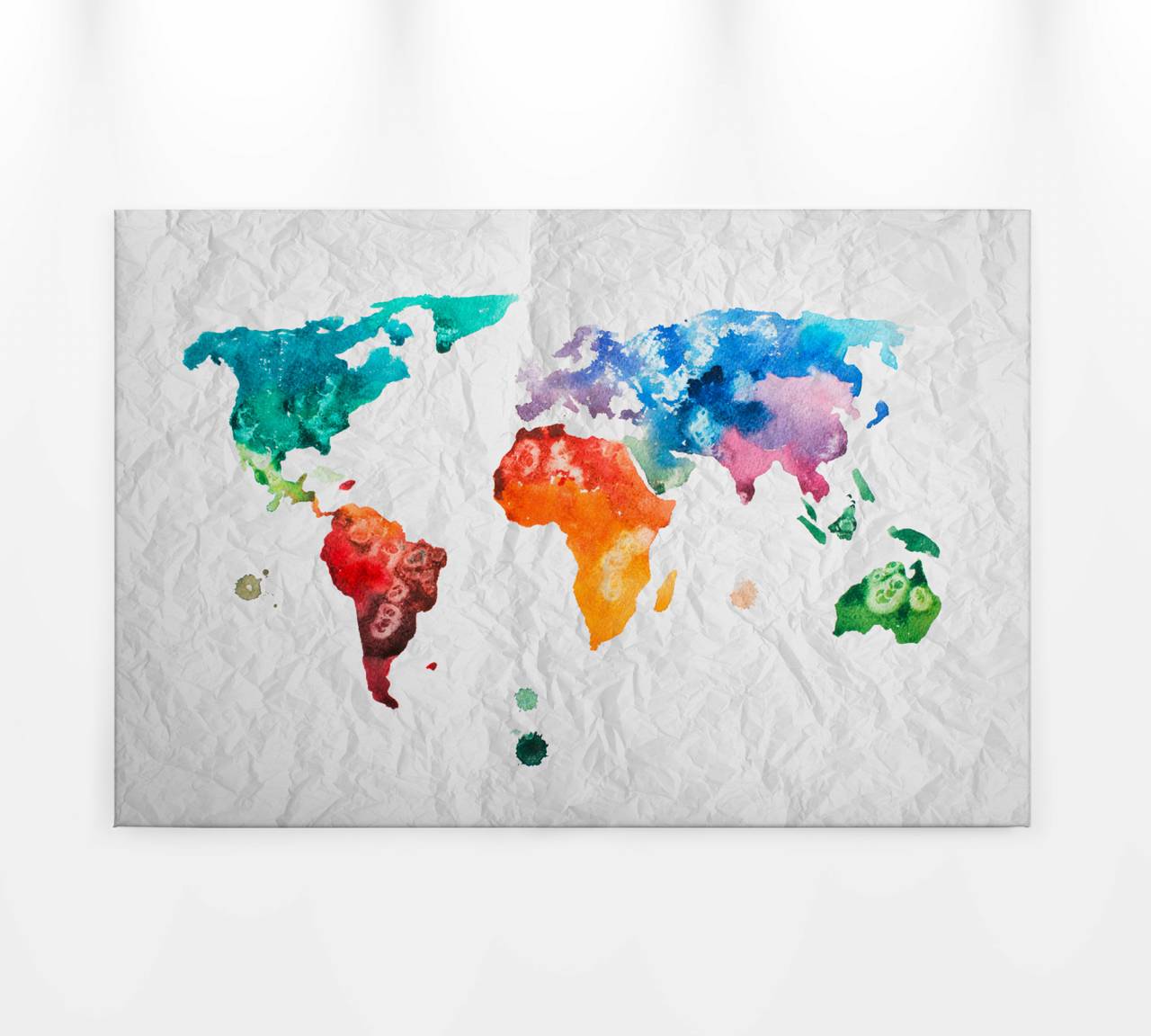 As creation canvas picture world map colorful dd120337