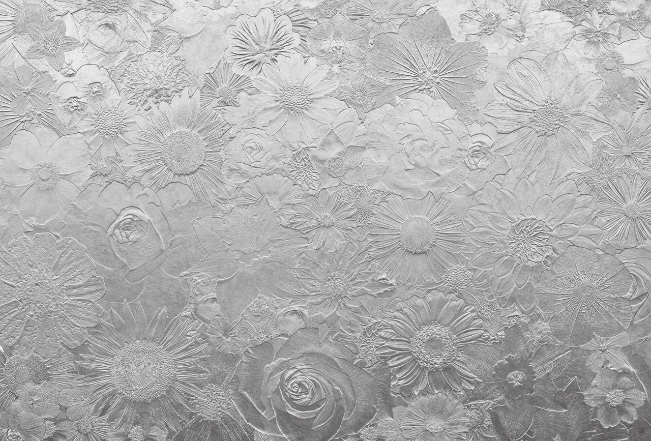 A.S. Creation As Photo Wallpaper Silver Flowers Design Walls 2 Dd119032