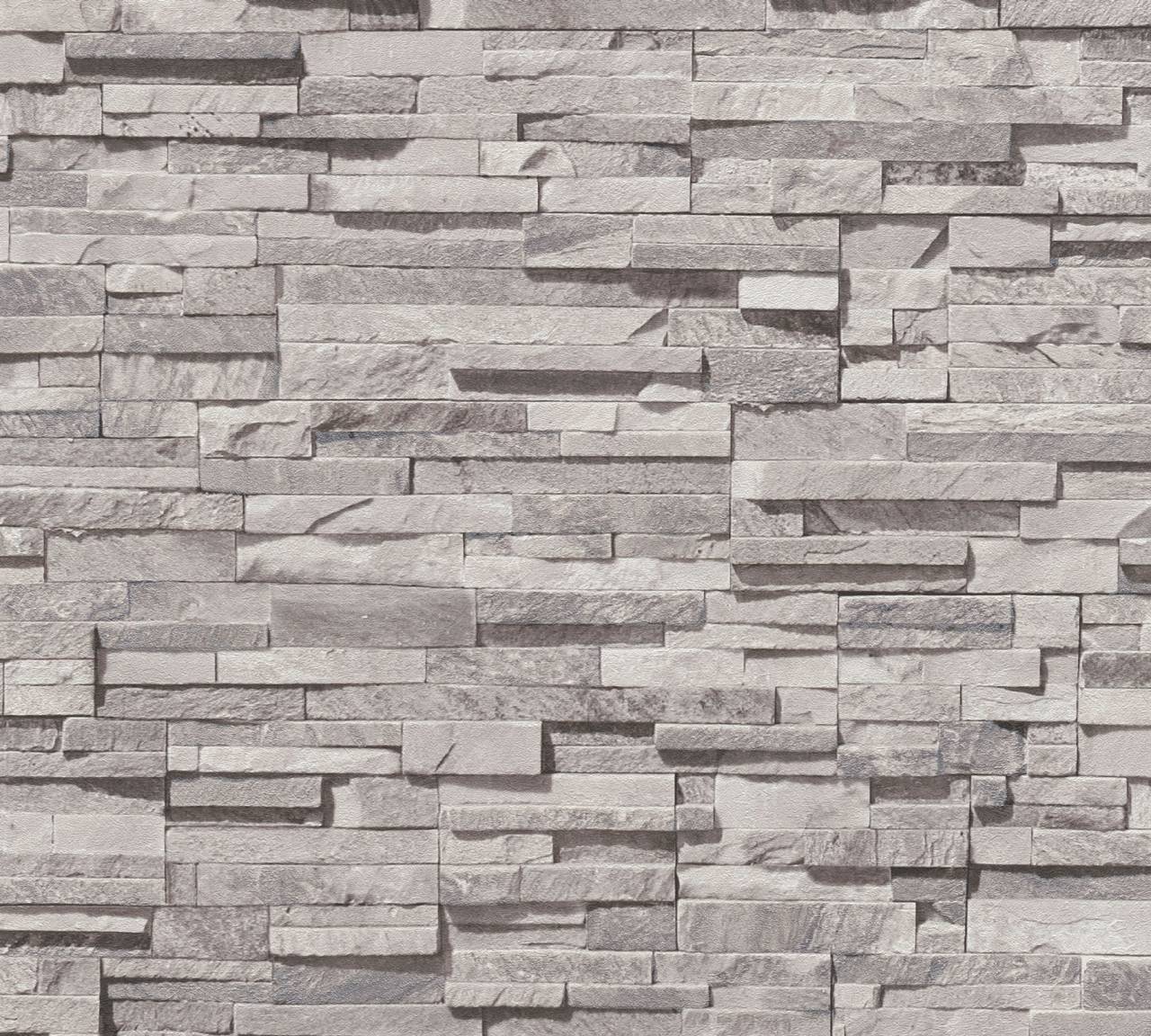 AS non -woven wallpaper MS Travel Styles Stone look light gray 388162