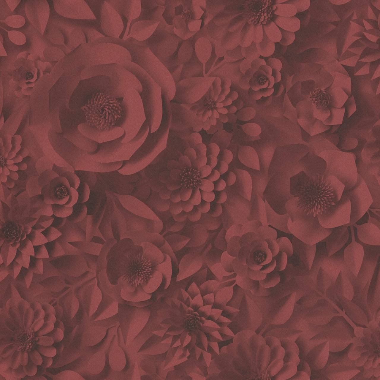 As a fleece wallpaper Printwall's flower wallpaper red 387183