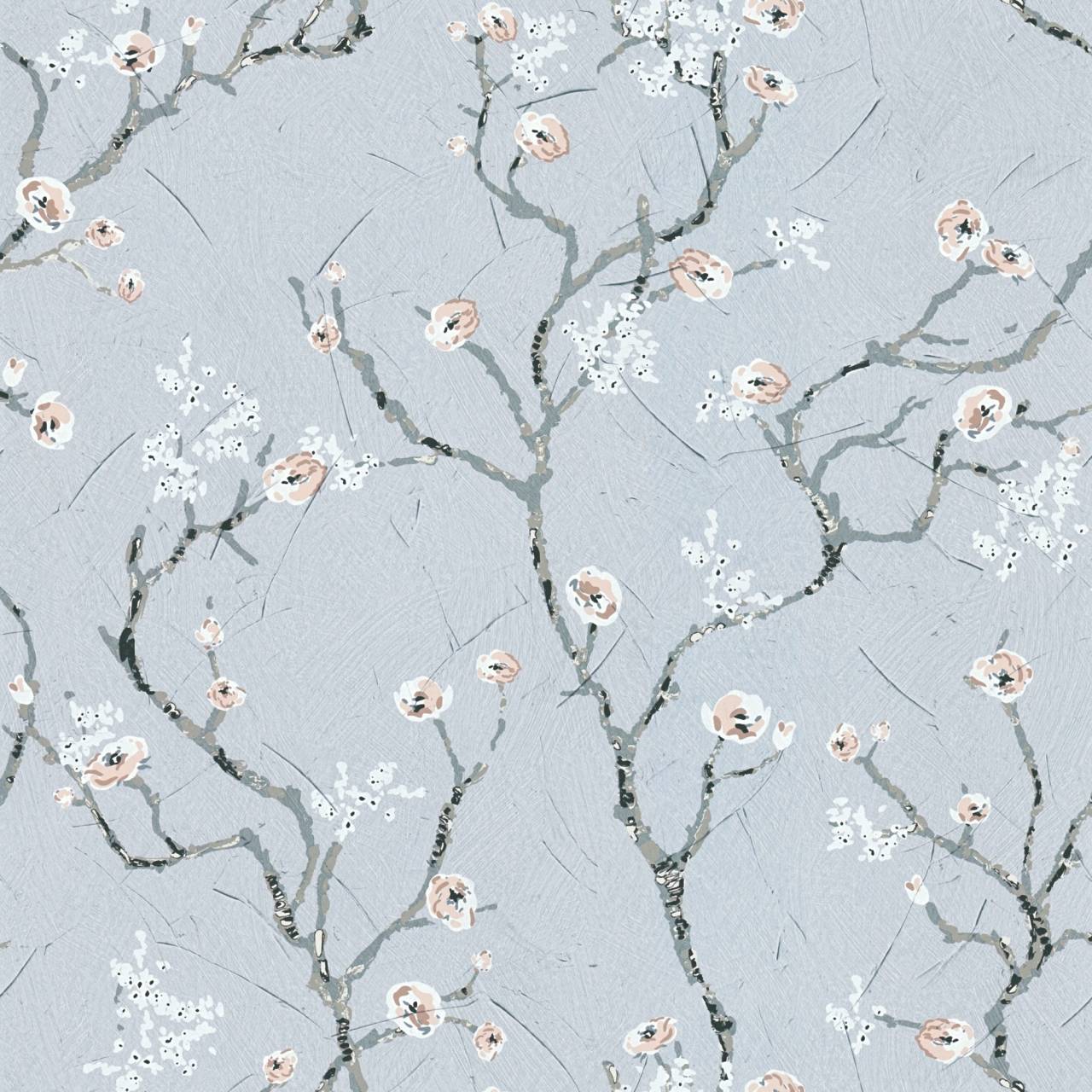 As fleece wallpaper Printwalls floral wallpaper gray 387391