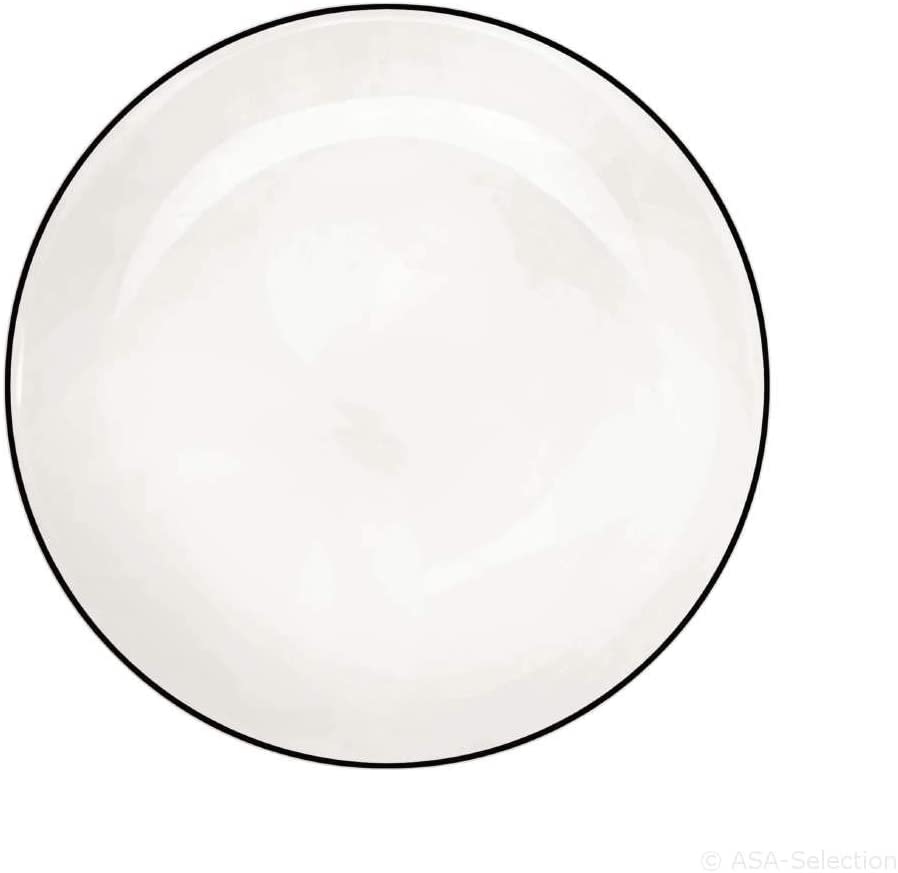 ASA 1905113 – Ligne Noire – White with Black Border Ø 21 cm Dessert Plate