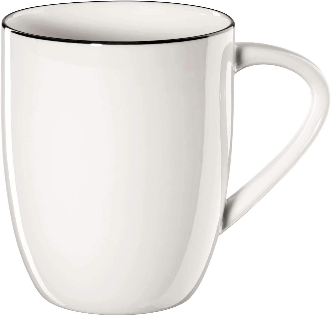 ASA 1913113 Mug Coffee Mug Tea Cup – Ligne – Fine Bone China – Ligne Noire Diameter 8.5 cm Height 9 cm 0.35 L