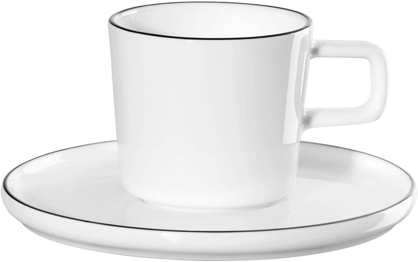 ASA Espresso cup with saucer, oco ligne noi D. 5.8 cm H. 5.8 cm, 0.08 l.