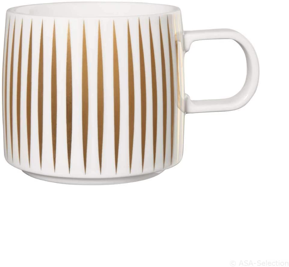 ASA 29060425 Mug with Handle, Porcelain, White/Gold