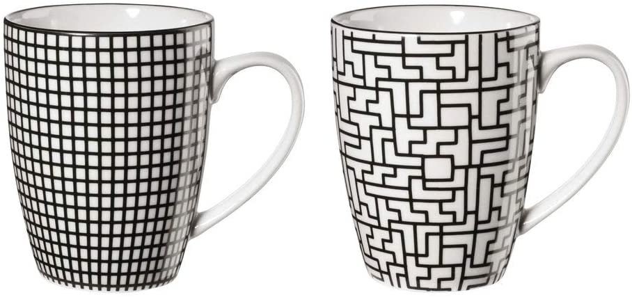 ASA 90904071 Maori – Mug – China – black and white – Set of 2 Diameter 8 cm Height 10.5 cm 0.2 Litre