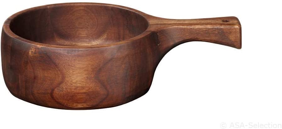 ASA 93911970 Wooden Bowl with Handle – Wood – Solid Acacia Wood 31 x 20 cm Height 8.5 cm