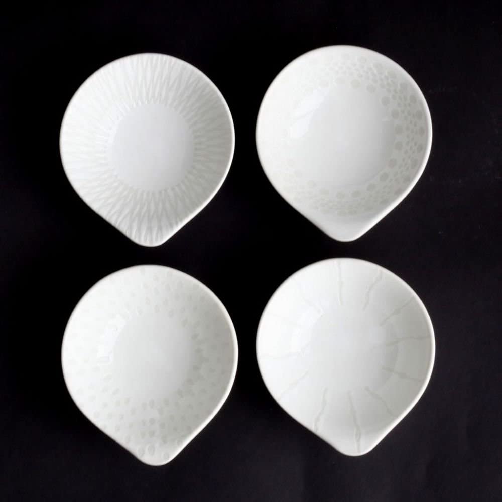 ASA Lumi Bowl Set, Porcelain, White, 10 x 9.2 x 3.8 cm, Pack of 4 Units