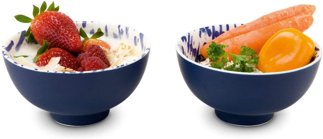 ASA Selection Indigo Bowls Porcelain Blue/White Diameter 11.5 cm Height 6 cm Set of 2