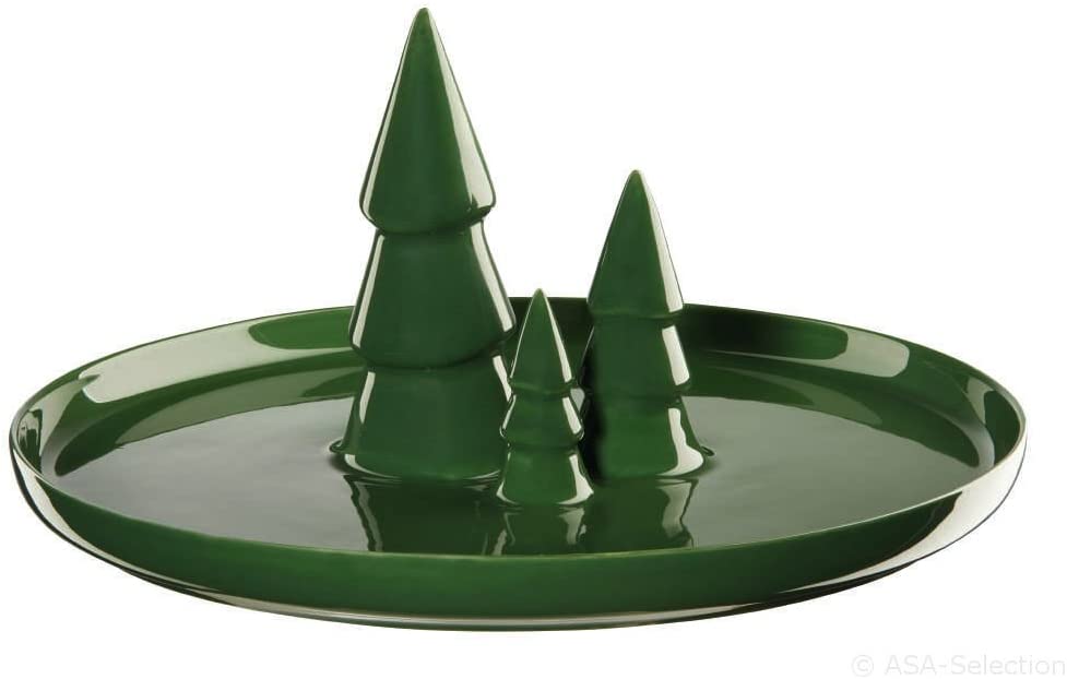 ASA Teller, Ceramic, Green, 30 cm