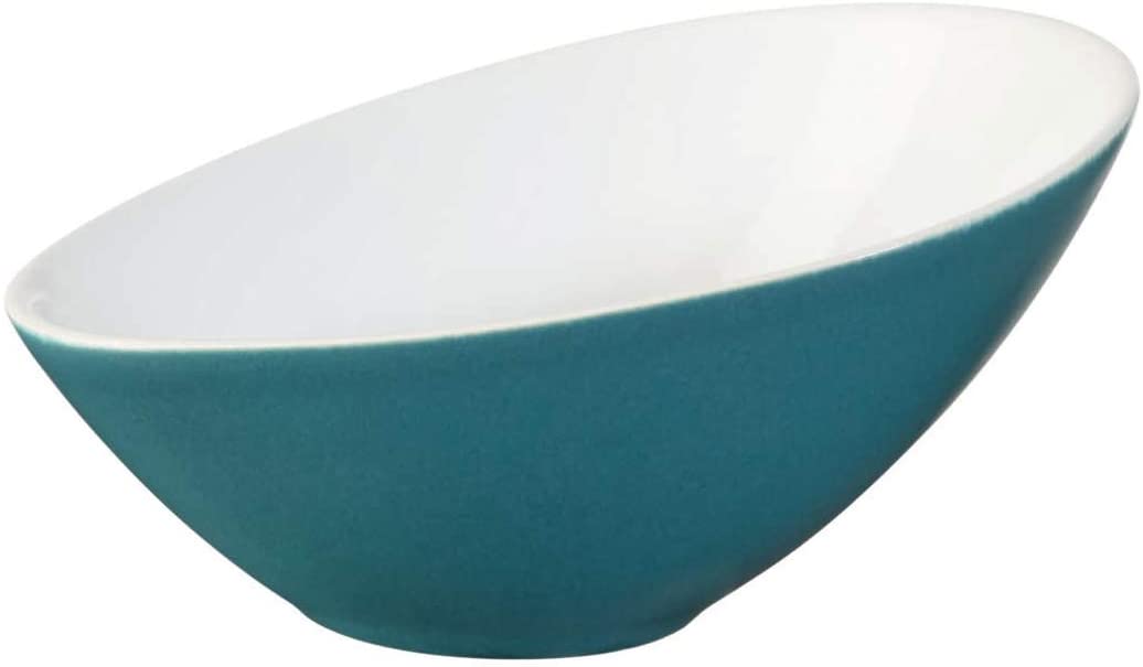 ASA Vongole 91051150 Bowl Asymmetrical Turquoise Porcelain Length 15.5 cm