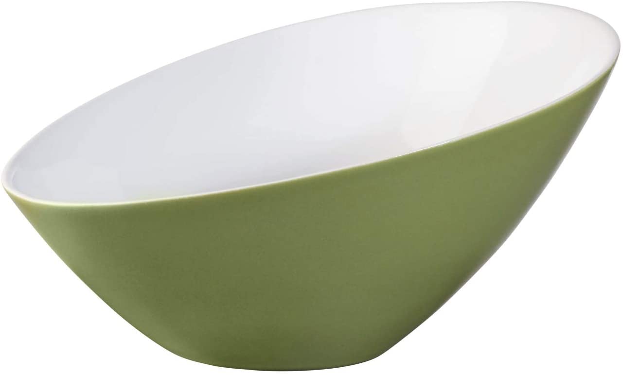 ASA VONGOLE Bowl asymmetrical, green L. 32.5 cm